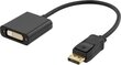 Deltaco DP-HDMI13, DP/HDMI, 0.2 m cena un informācija | Kabeļi un vadi | 220.lv