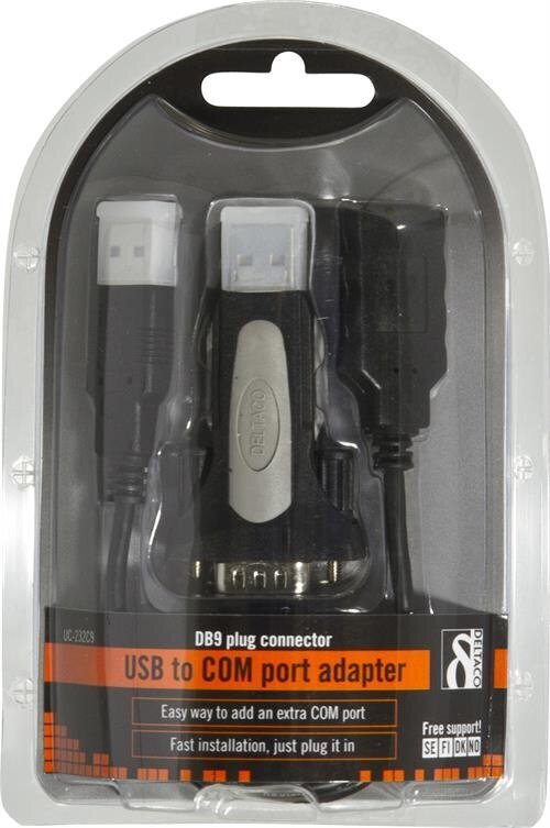 Deltaco UC-232C9, DB-9, USB 2.0, 1m цена и информация | Kabeļi un vadi | 220.lv