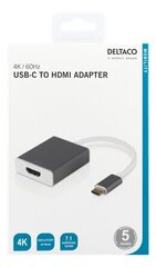 Deltaco USBC-HDMI9, USB-C/HDMI, 0.2 m цена и информация | Кабели и провода | 220.lv