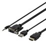 Deltaco VGA-HDMI17, VGA/HDMI/USB-A/Aux 3.5 mm, 2 m цена и информация | Kabeļi un vadi | 220.lv