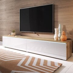 ТВ столик Selsey Kane LED, коричневый/белый цена и информация |  Тумбы под телевизор | 220.lv