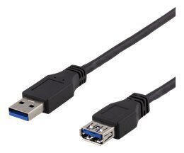 Deltaco USB3-241, USB-A, 1m cena un informācija | Kabeļi un vadi | 220.lv