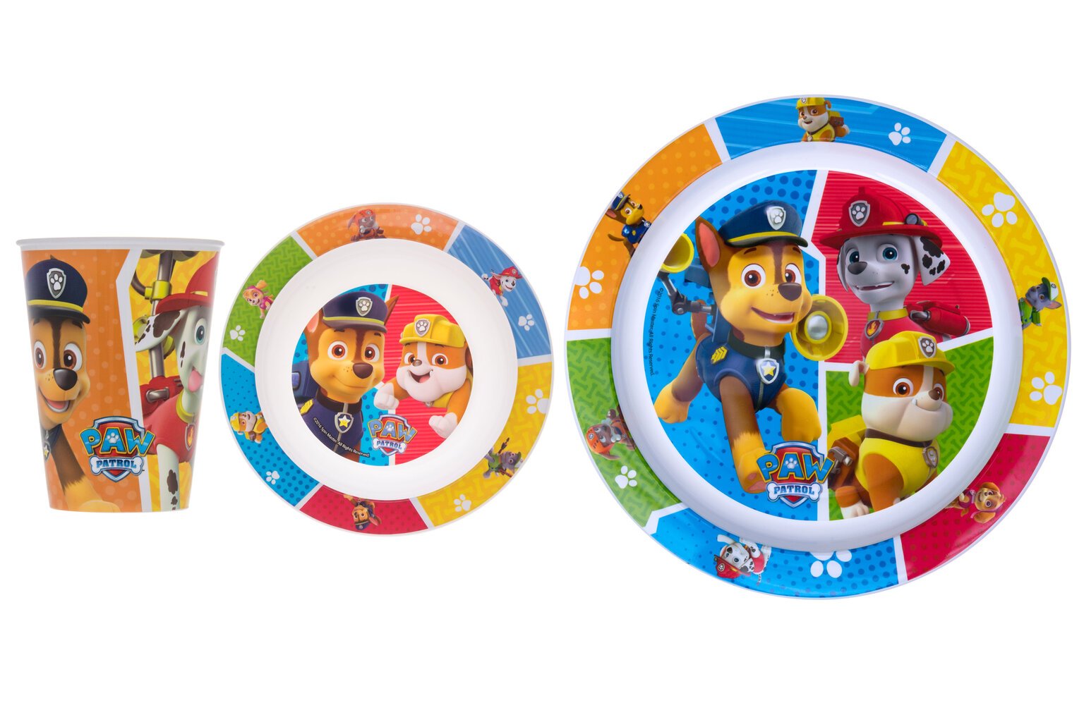 Bērnu trauku komplekts Paw Patrol, 3 daļas цена и информация | Trauki, šķīvji, pusdienu servīzes | 220.lv