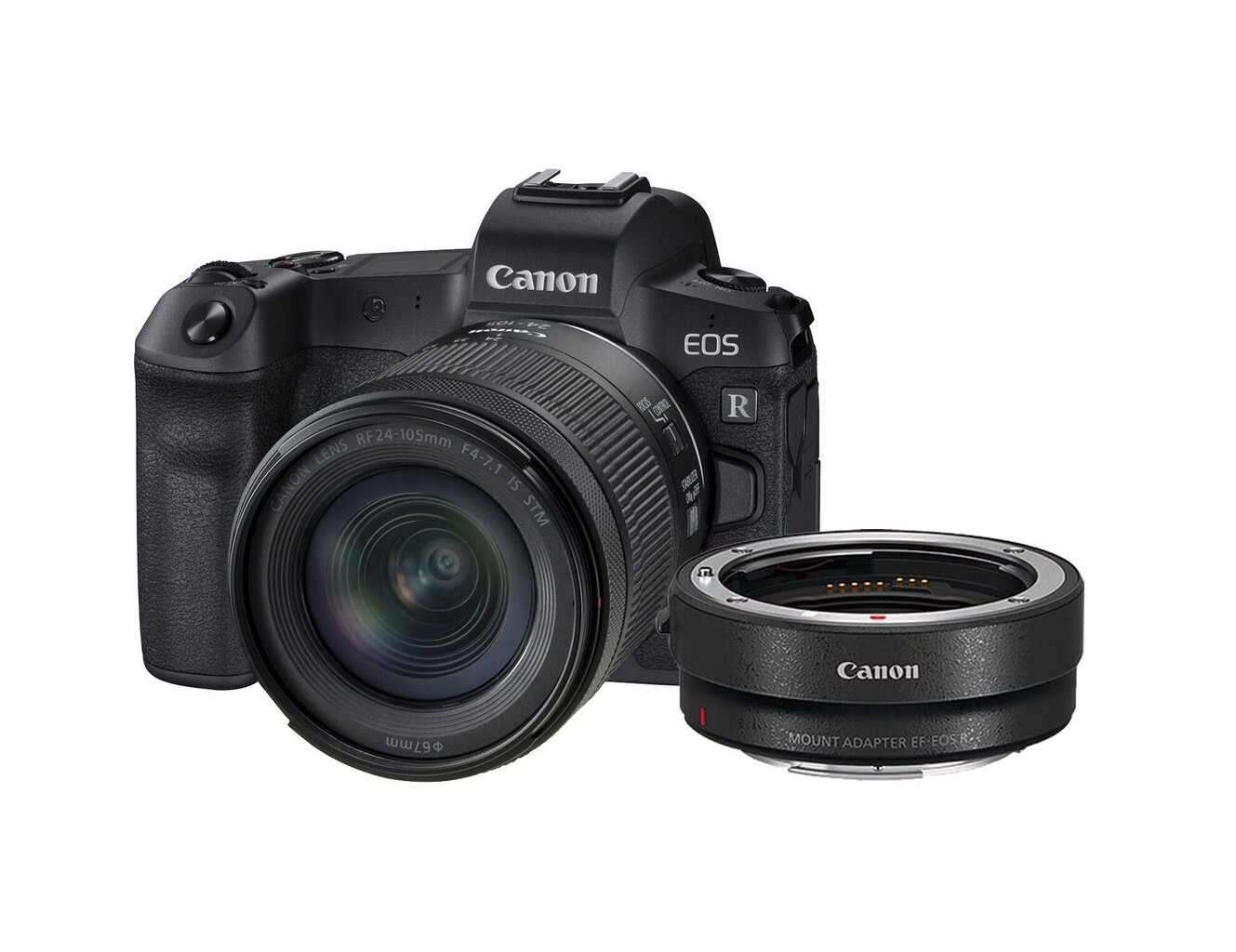 Canon EOS R + RF 24-105mm F4-7.1 IS STM + Mount Adapter EF-EOS R cena un informācija | Digitālās fotokameras | 220.lv