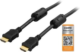 Deltaco HDMI-1005, HDMI, 0.5m cena un informācija | Kabeļi un vadi | 220.lv