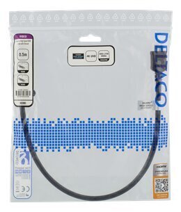 Deltaco HDMI-1005D, HDMI, 0.5m цена и информация | Kabeļi un vadi | 220.lv