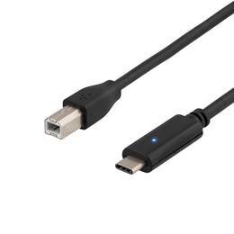 Deltaco USBC-1015, USB-C/USB-B, 1.5 m цена и информация | Kabeļi un vadi | 220.lv