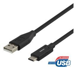 Deltaco USBC-1006M, USB-C, USB-A, 2 м цена и информация | Кабели и провода | 220.lv