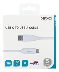 Deltaco USBC-1009M, USB-C, USB-A, 1m cena un informācija | Kabeļi un vadi | 220.lv