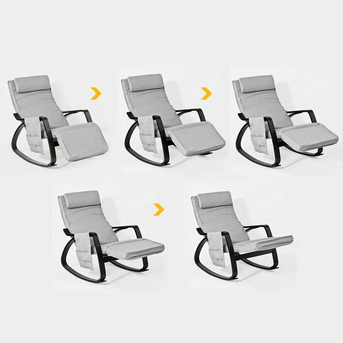 Šūpuļkrēsls SoBuy FST20-HG, pelēks/tumši brūns цена и информация | Atpūtas krēsli | 220.lv