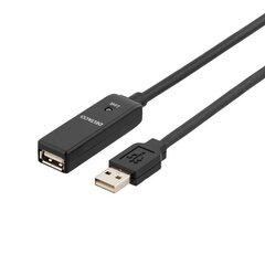 Deltaco USB2-EX10M, USB 2.0, 10m cena un informācija | Kabeļi un vadi | 220.lv