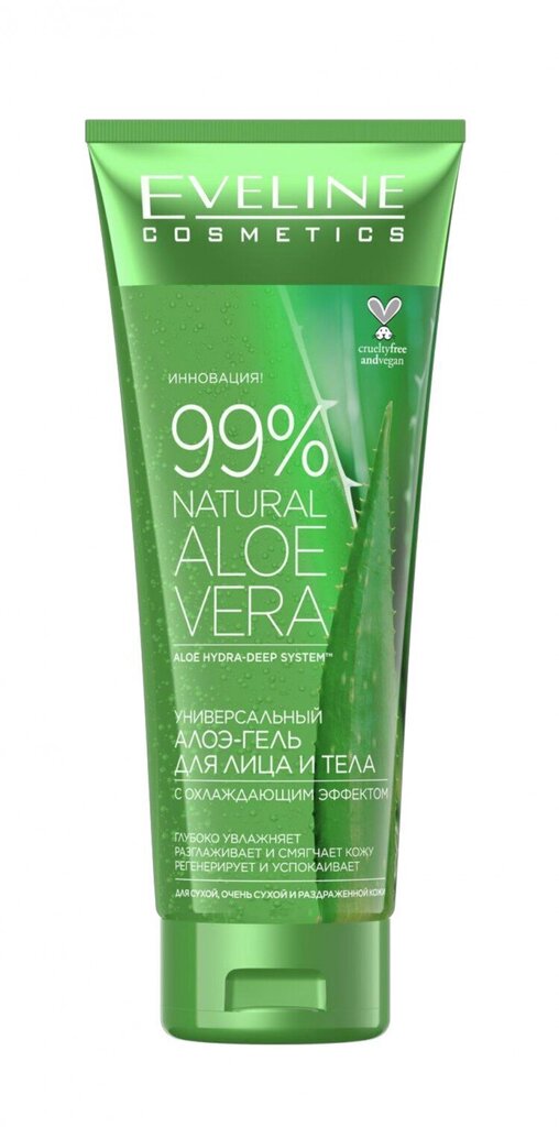 Mitrinošs sejas un ķermeņa gels Eveline Cosmetics 99% Natural Aloe Vera, 250 ml cena un informācija | Ķermeņa krēmi, losjoni | 220.lv