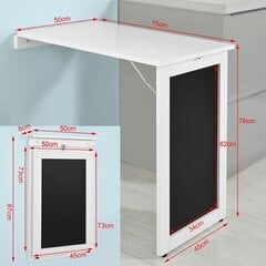 Складной кухонный стол SoBuy FWT20-W, белый цена и информация | Кухонные и обеденные столы | 220.lv