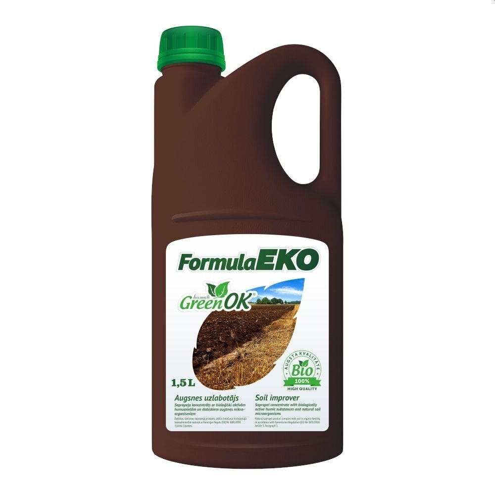 GreenOK FORMULA EKO humusvielu koncentrāts 1,5L cena un informācija | Šķidrie mēslošanas līdzekļi | 220.lv