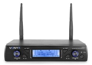 Беспроводной микрофон Vonyx WM62 UHF 16Ch с 2 ручными микрофонами цена и информация | Микрофоны | 220.lv