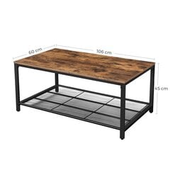 Кофейный столик Songmics 106x60 см, коричневый/черный цена и информация | Журнальные столики | 220.lv