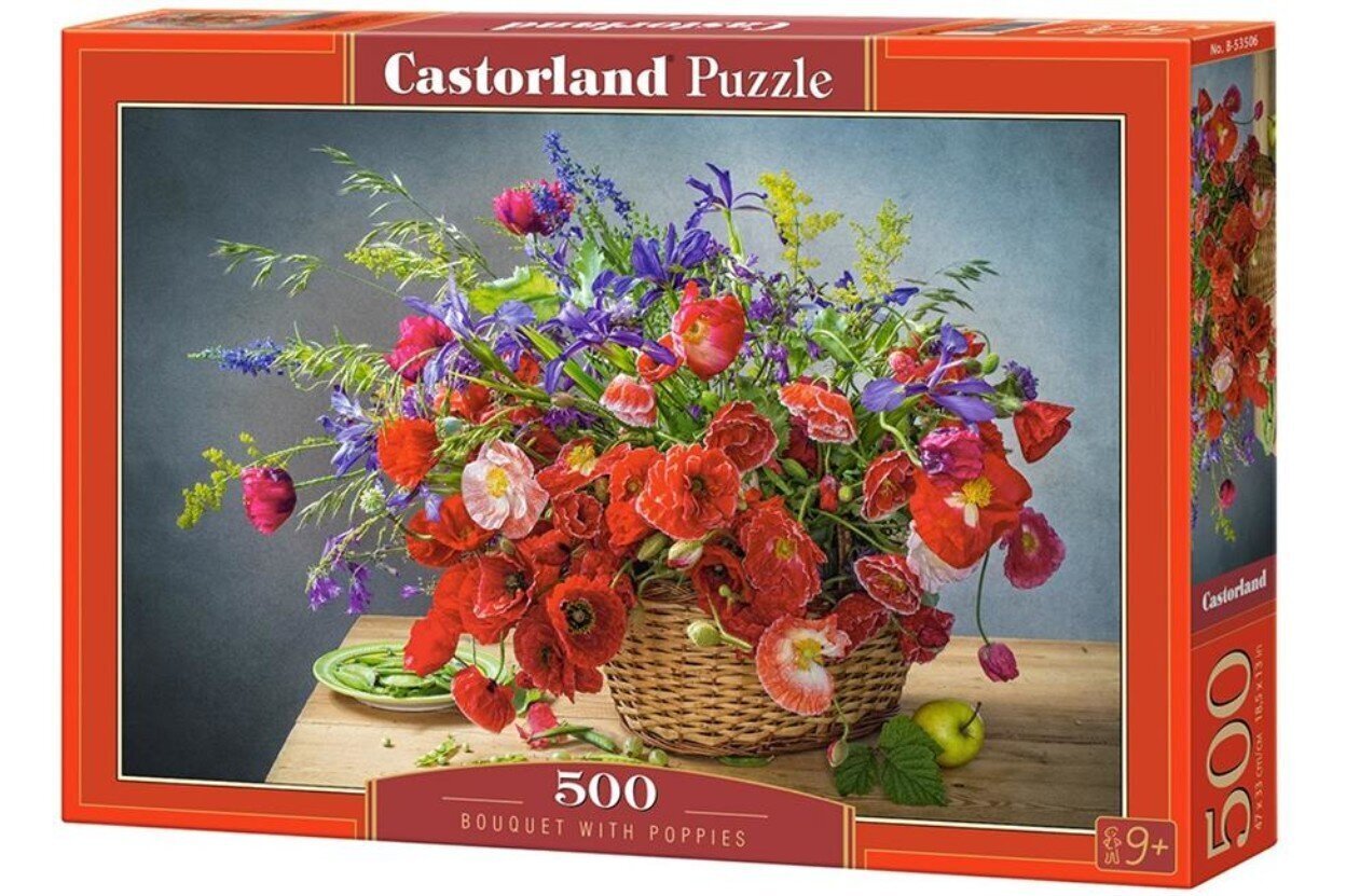 Puzle Castorland Bouquet of poppies, 500 det. cena un informācija | Puzles, 3D puzles | 220.lv