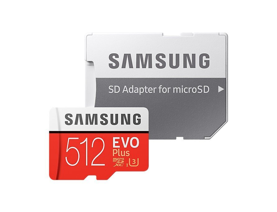 Samsung EVO PLUS 512GB MicroSD ar adapteri (MB-MC512HA/EU) cena un informācija | Atmiņas kartes fotokamerām | 220.lv