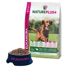 EUKANUBA Nature Plus + корм для всех пород щенков и молодых собак со свежемороженым ягненком 2,3 кг цена и информация | Сухой корм для собак | 220.lv