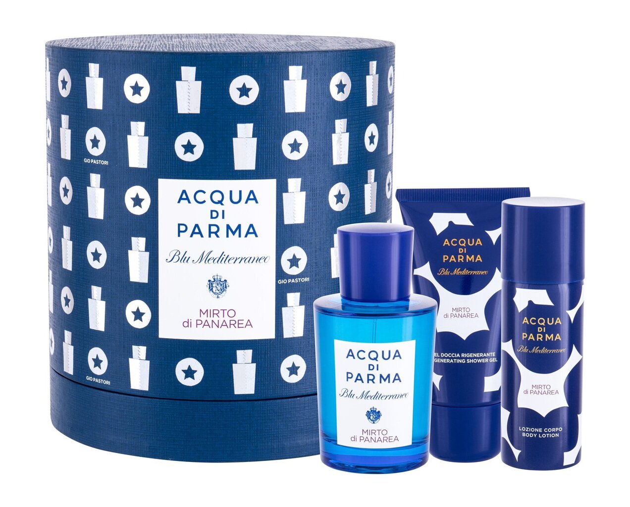 Kosmētikas komplekts Acqua di Parma Blu Mediterraneo Mirto di Panarea: tualetes ūdens EDT sievietēm/vīriešiem 75 ml + dušas želeja 40 ml + ķermeņa losjons 50 ml цена и информация | Sieviešu smaržas | 220.lv