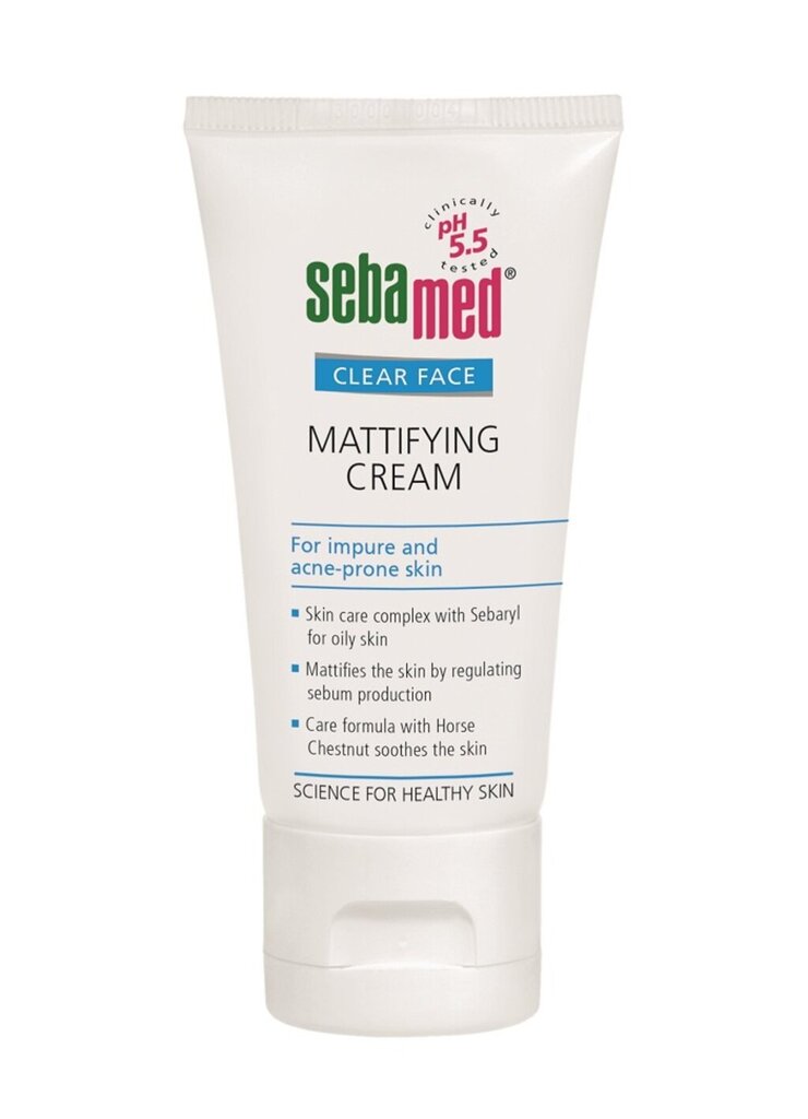 Matējošu efektu nodrošinošs sejas krēms Sebamed Clear Face 50 ml cena un informācija | Sejas krēmi | 220.lv