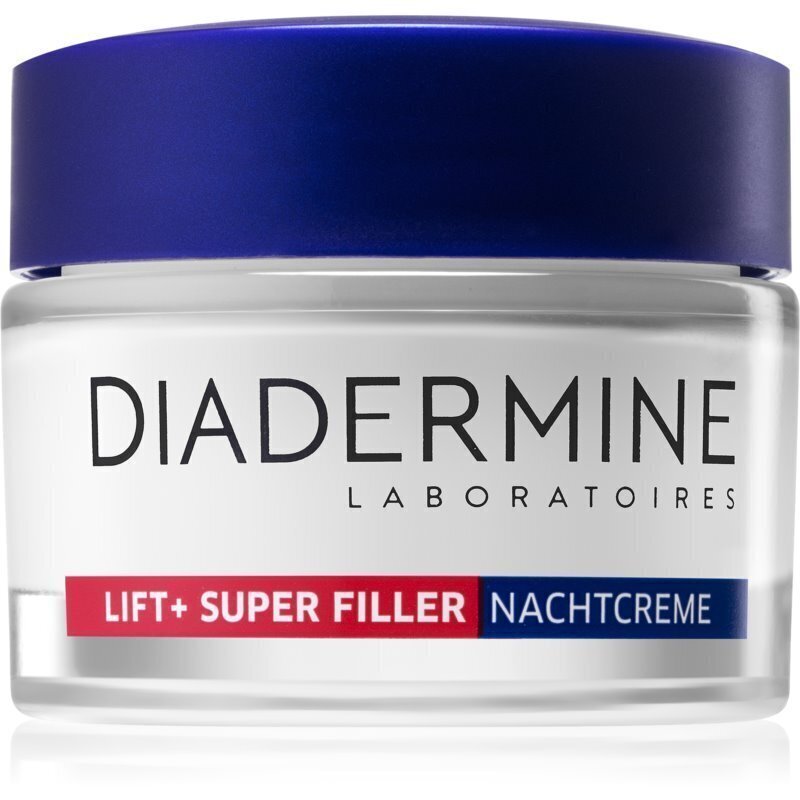 Pretgrumbu nakts sejas krēms Diadermine Lift+ Super Filler, 50 ml cena un informācija | Sejas krēmi | 220.lv
