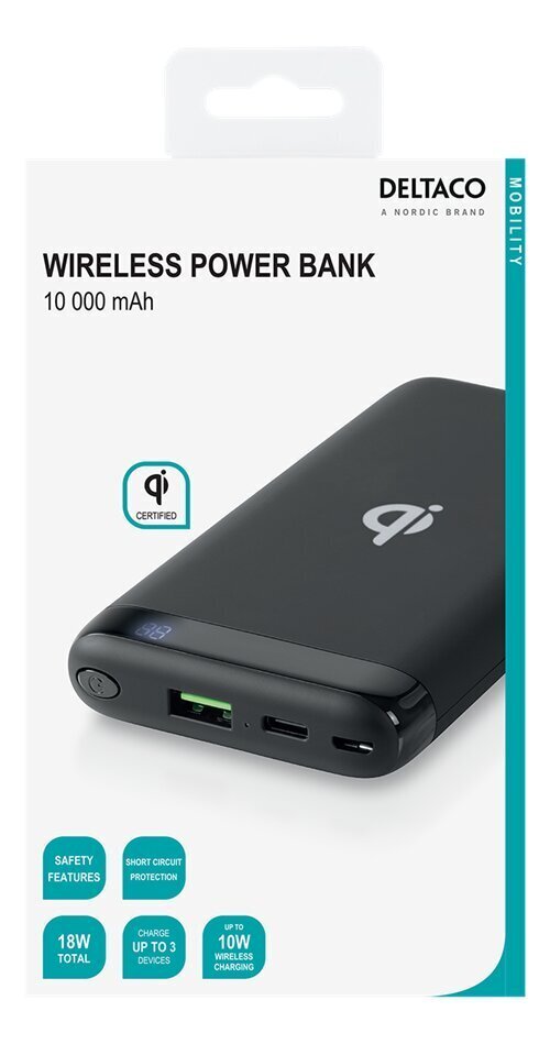 Deltaco PB-Q1001, 10000 mAh cena un informācija | Lādētāji-akumulatori (Power bank) | 220.lv