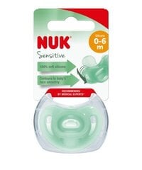 Силиконовая соска NUK Sensitive 0-6 месяцев, 1 шт., Green цена и информация | Соски на бутылочку | 220.lv