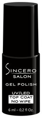 Матовый верхний слой гелиевого лака для ногтей Sincero Salon Top Coat Velvet, 6 мл цена и информация | Лаки для ногтей, укрепители | 220.lv