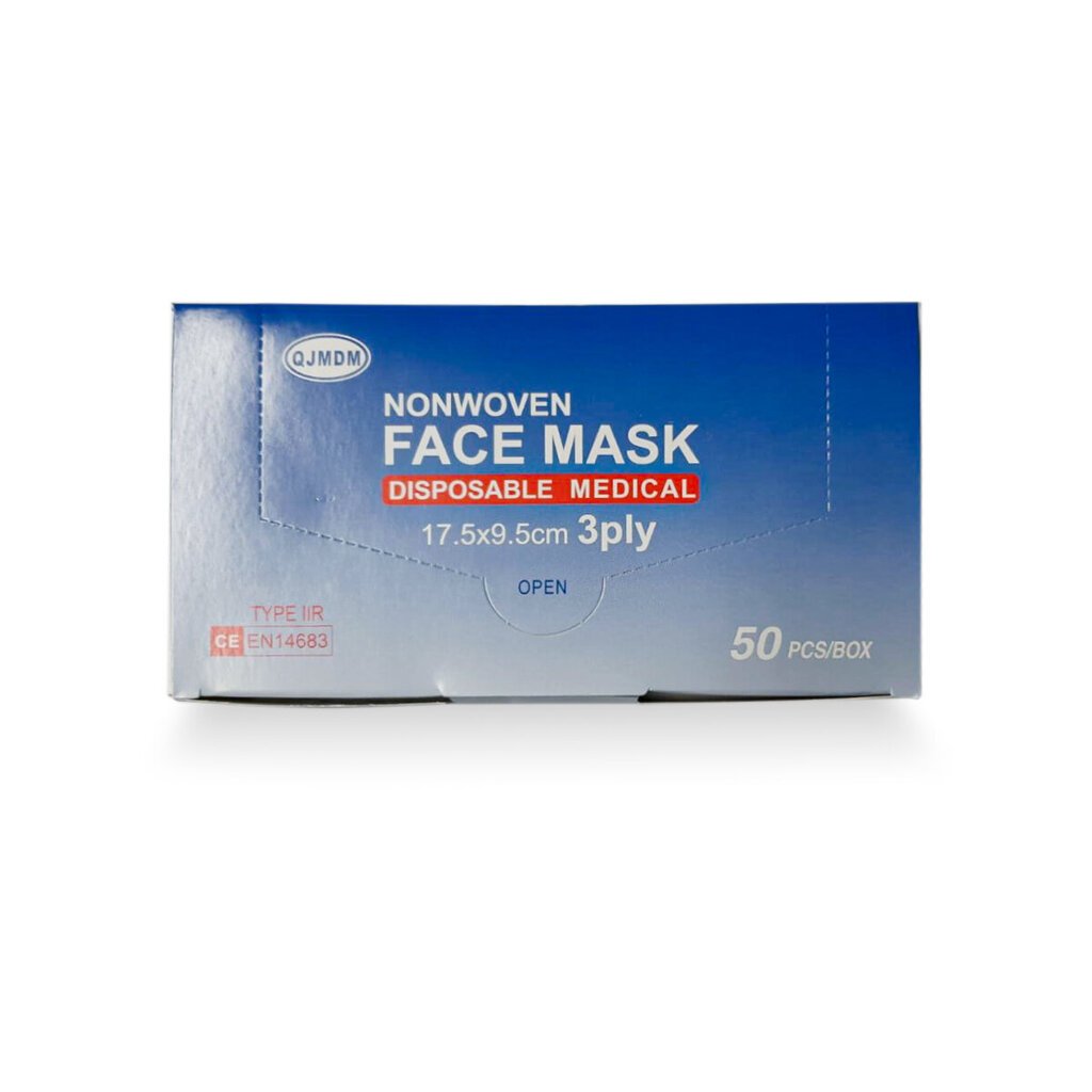 Vienreizlietojamā trīs slāņu sejas maska (50 gab.) цена и информация | Pirmā palīdzība | 220.lv