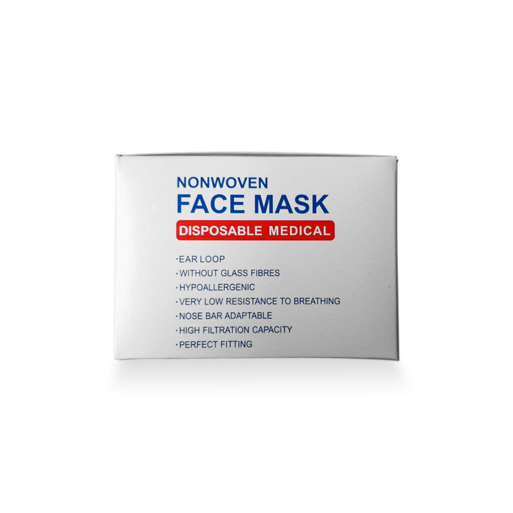 Vienreizlietojamā trīs slāņu sejas maska (50 gab.) cena un informācija | Pirmā palīdzība | 220.lv