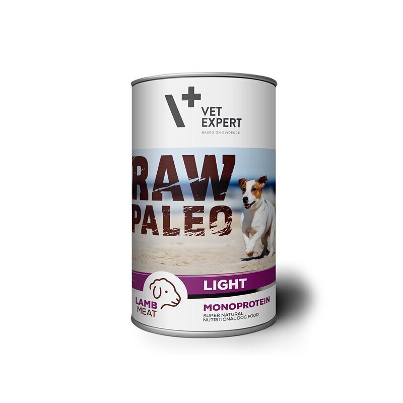 Raw Paleo Light konservi pieaugušiem suņiem ar jēra gaļu, bez graudiem 400 g cena un informācija | Konservi suņiem | 220.lv