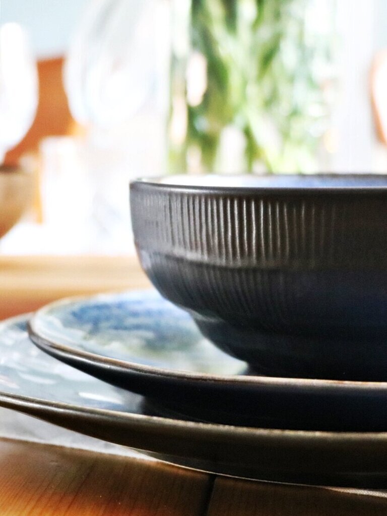 Pusdienu servīze Black Blue Glaze, 18 daļu цена и информация | Trauki, šķīvji, pusdienu servīzes | 220.lv