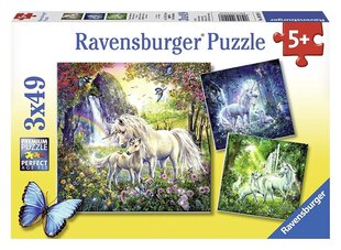 Головоломка Ravensburger Beautiful Unicorns, 3x49 дет. цена и информация | Пазлы | 220.lv