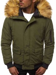 Bomber stila ziemas zaļa vīriešu jaka "Lemor" cena un informācija | Vīriešu virsjakas | 220.lv