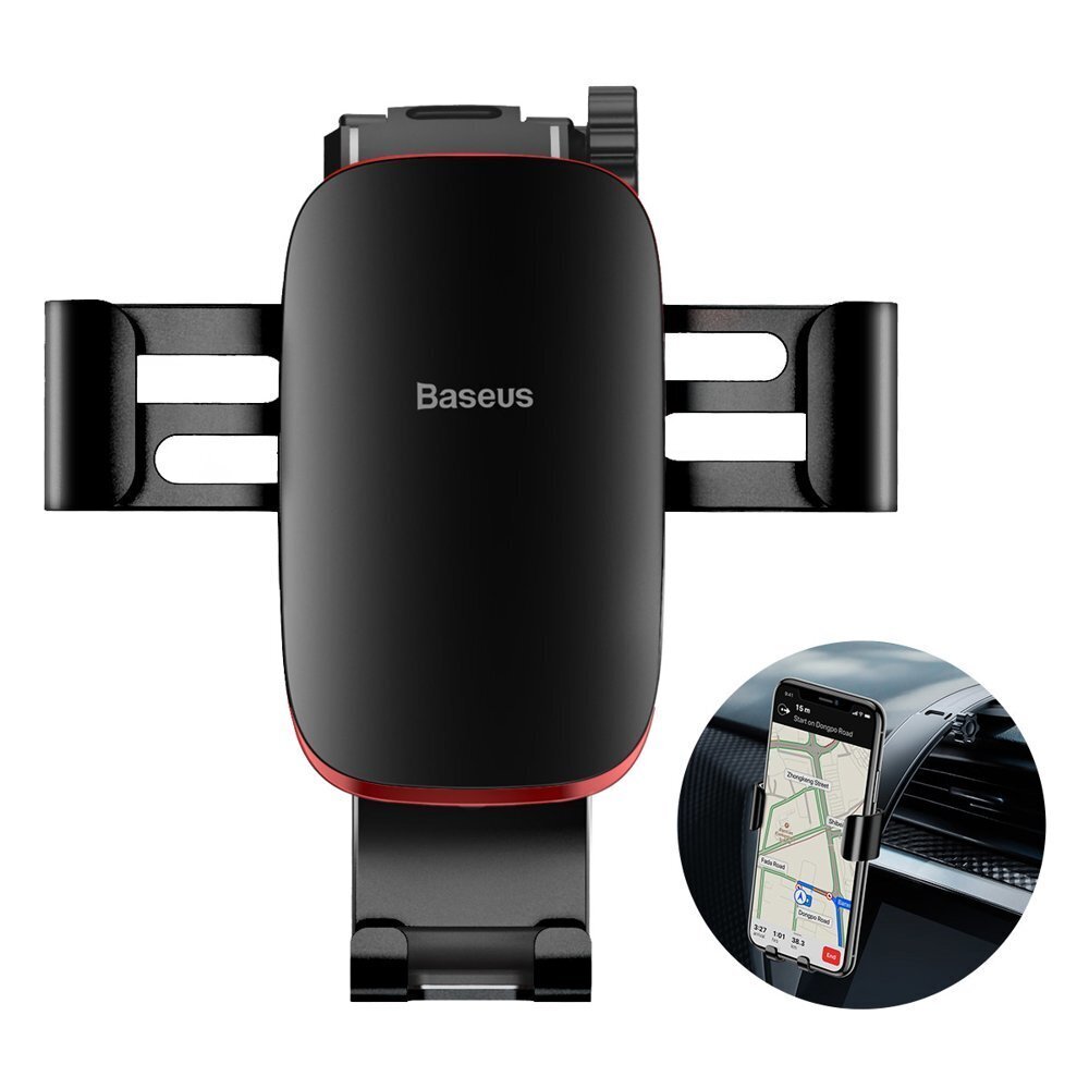 Baseus Metal Age Gravity Car Mount Phone Holder with Adjustable Arm black (SUYL-F01) cena un informācija | Auto turētāji | 220.lv