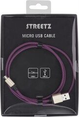 Streetz USB 2.0, 1m, Micro-118 cena un informācija | Savienotājkabeļi | 220.lv