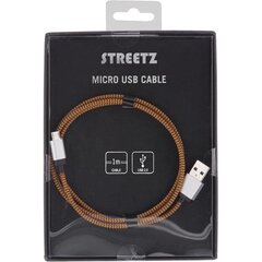 Streetz USB 2.0 "A-micro B", 1.0m, оранжевый/ Micro-116 цена и информация | Кабели для телефонов | 220.lv