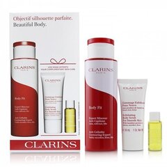 Ķermeņa kopšanas komplekts Clarins Beautiful Body: pretcelulīta produkts, 200 ml + skrubis, 30 ml + ķermeņa eļļa, 10 ml cena un informācija | Pretcelulīta līdzekļi, kosmētika ādas nostiprināšanai | 220.lv