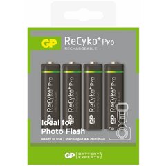 Аккумуляторы GP Recyko+ Pro Photo flash 2600 мАч (AA) 4шт. цена и информация | Батерейки | 220.lv