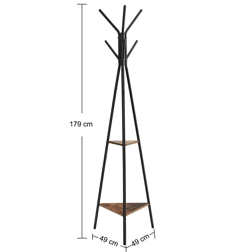 Drēbju pakaramais Songmics 179 cm, melns/brūns cena un informācija | Drēbju pakaramie | 220.lv