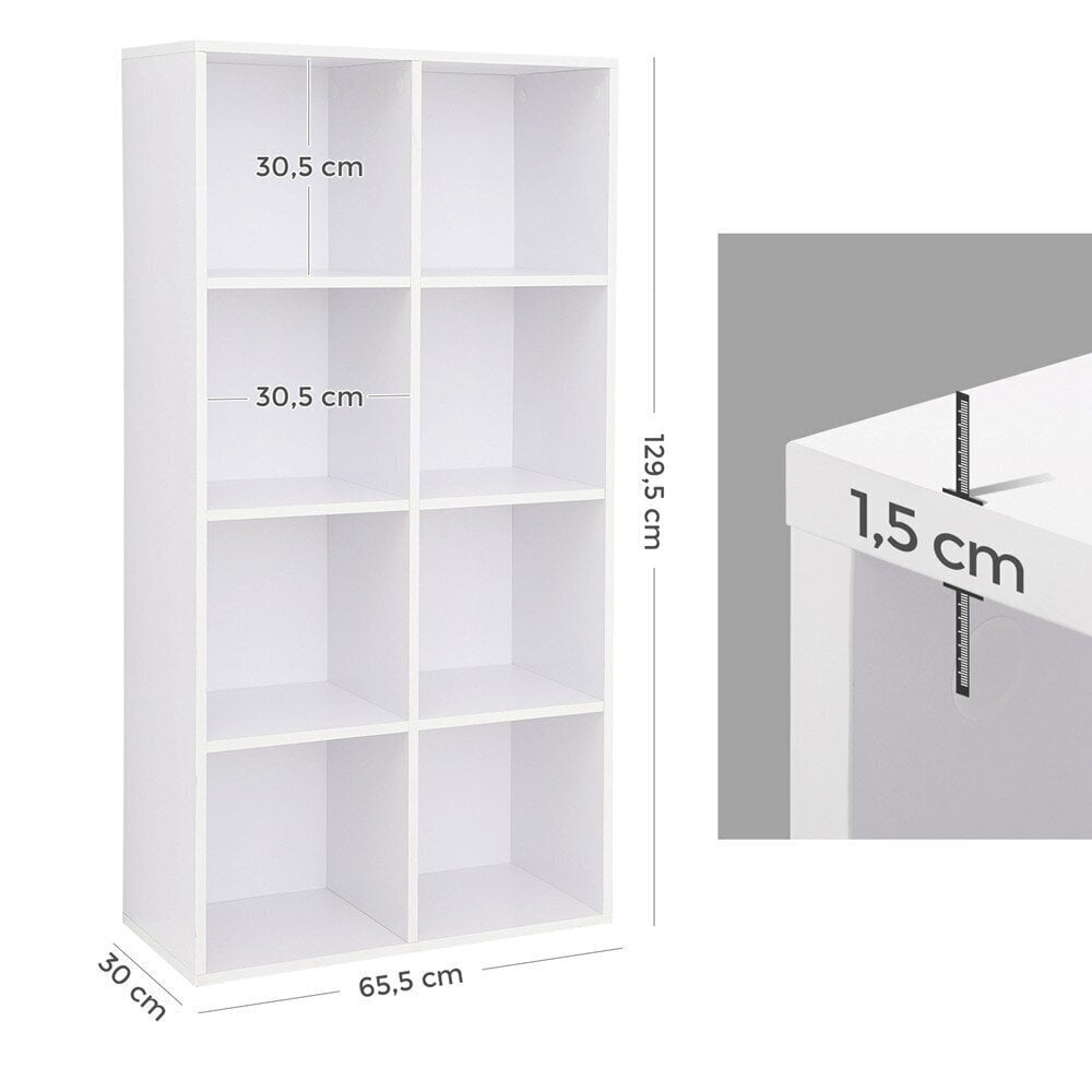 Grīdas plaukts Songmics 129,5x65,5 cm, balts cena un informācija | Plaukti | 220.lv