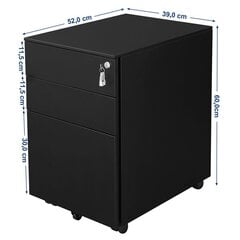 Шкафчик на колесиках Songmics 60 см, черный цена и информация | Шкафчики в гостиную | 220.lv