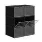Mantu kastes komplekts Songmics 6 gab, 36 x 28 x 22 cm, melns cena un informācija | Veļas grozi un mantu uzglabāšanas kastes | 220.lv