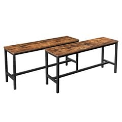 Комплект из 2-х скамеек для столовой Songmics 108 см, коричневый / черный цена и информация | Стулья для кухни и столовой | 220.lv