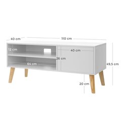 TV galdiņš Songmics 110 cm, balts/brūns cena un informācija | TV galdiņi | 220.lv
