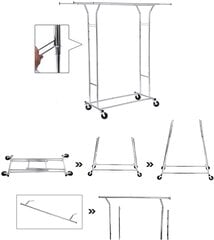 Drēbju pakaramais Songmics 172 cm, sudrabainas krāsas cena un informācija | Drēbju pakaramie | 220.lv