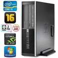 HP 8100 Elite SFF i5-750 16GB 480SSD+2TB GT1030 2GB DVD WIN7Pro (Atjaunots)