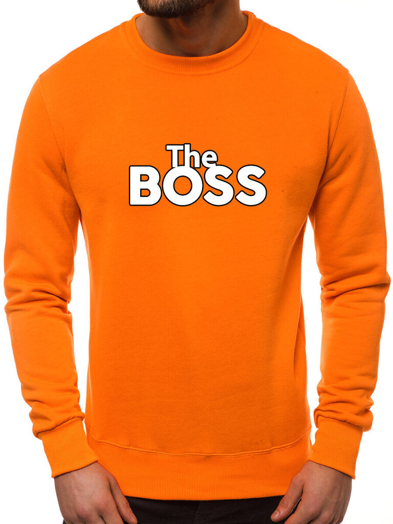 Oranžs vīriešu džemperis "The boss" цена и информация | Vīriešu jakas | 220.lv