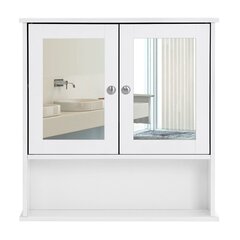 Sienas vannas istabas skapītis Songmics 58 cm, balts cena un informācija | Vannas istabas skapīši | 220.lv